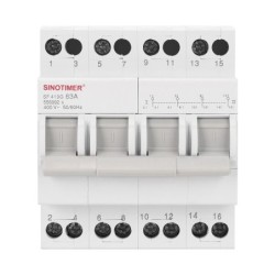 Comutator de transfer manual, 4P 63A Sinotimer SF219G , 4 poli, 400V, montaj pe sina DIN